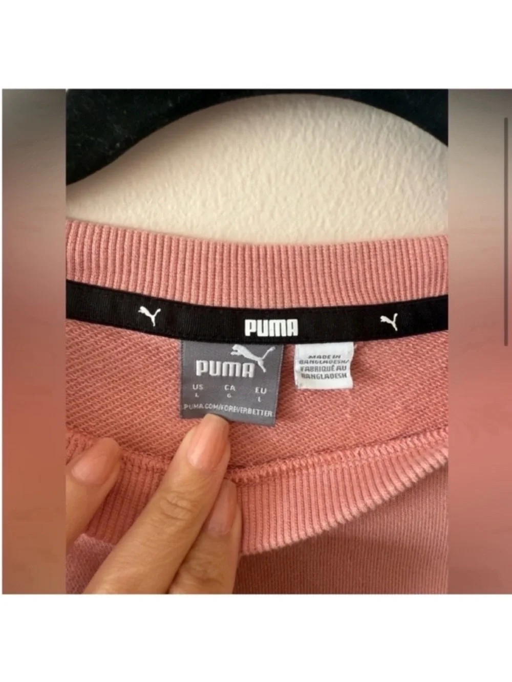 Puma Men’s Pink and Gray Colorblock Crewneck